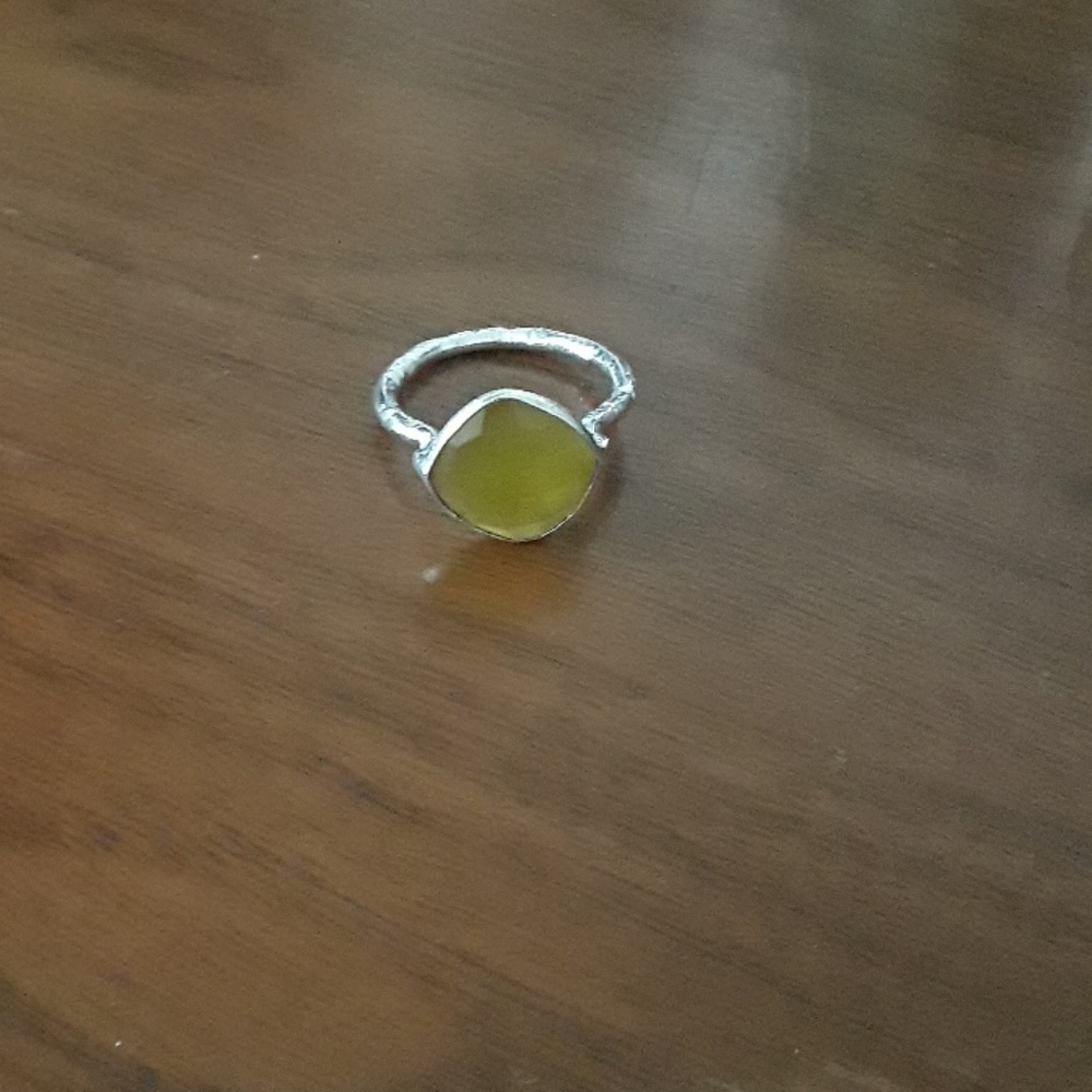 Yellow Chalcedony Handmade Silver Ring
